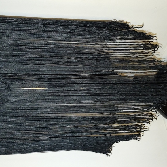 VTG 80s/70s TD4 fringe Black Mini dress Fully lined size small 7/8  20s style - Picture 6 of 15